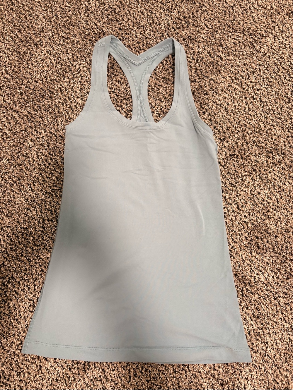 Lululemon Women's Light Blue/Gray Racerback Tank Top